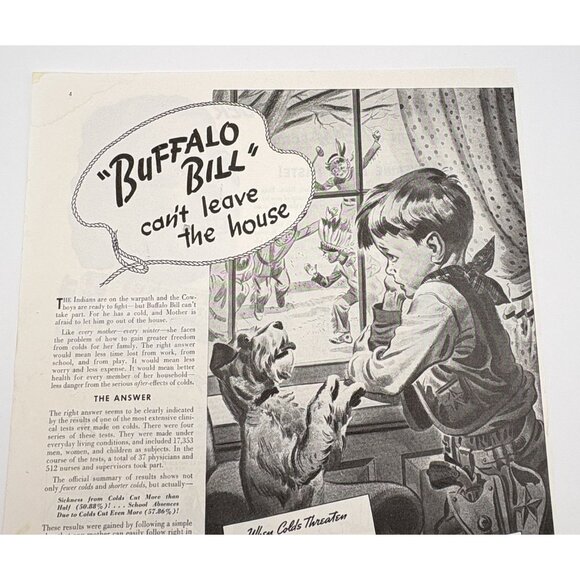 Vicks Vaporub Vintage Print Ad 1930s Cold Relief Medical Cowboy & Indians - Picture 4 of 6